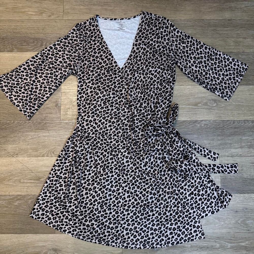 Caden Lane Leopard Print Maternity Robe Wrap Delivery Postpartum OSFM